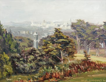 W. David Simmons San Francisco Oil Painting "Presidio Fog" 2006