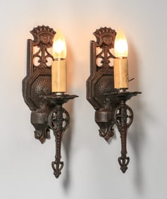 Arts & Crafts Spanish Revival Sconces c1920s