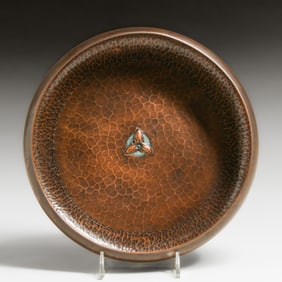 Roycroft Hammered Copper Trefoil Bowl c1915