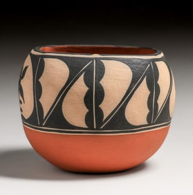 Anna M.T. Lovato (Born 1954) Hopi Santo Domingo Pueblo Polychrome Bowl 1994