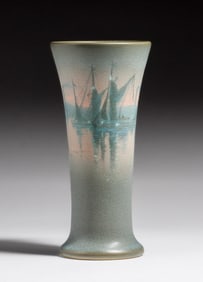 Rookwood Pottery Frederick Rothenbusch Harbor Scenic Vase 1910
