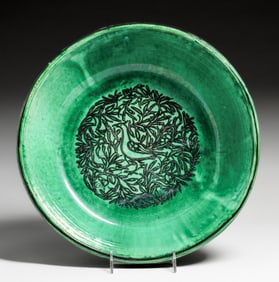 Large Prof. Max Laeuger  German #692 Squeeze Bag Fruit Bowl c1900