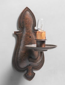 Arts & Crafts Hammered Copper Sconce c1920s