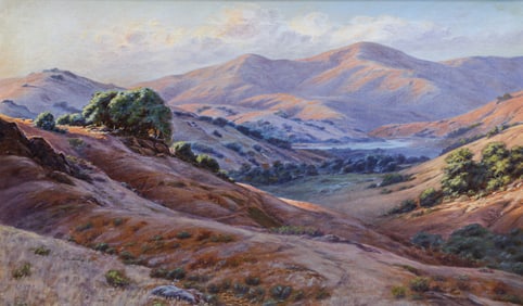 Louis Edward Rea (1868-1927) California Painting Marin County Hills "Above Alto" 1920