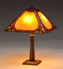 Handel Square Overlay Lamp c1910