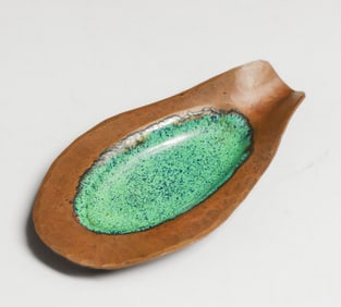 Harry St John Dixon Hammered Copper & Enamel Ashtray 1925