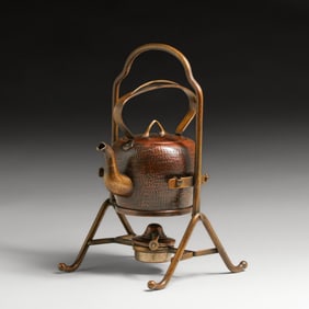 Gebrüder Bing - German Hammered Copper Spirit Kettle c1905