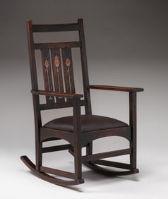 Gustav Stickley - Harvey Ellis Inlaid Rocker c1904