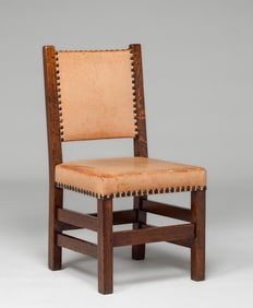 Gustav Stickley #356 Leatherback Side Chair c1904
