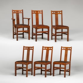 Limbert Set of 6 Dining Chairs c1905