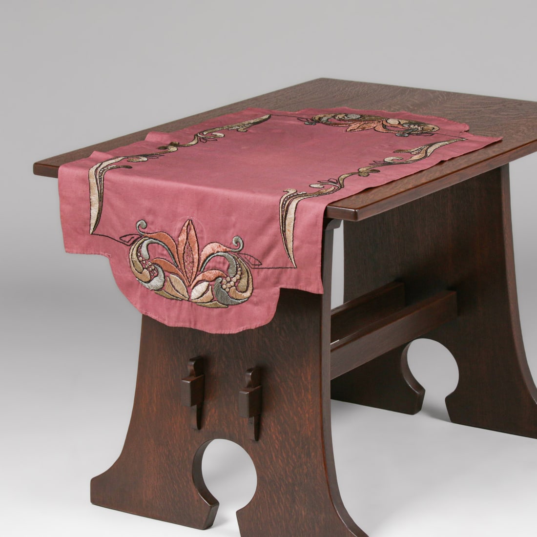 Arts & Crafts Period Hand Embroidered Silk Table Runner c1910 (1 of 8)