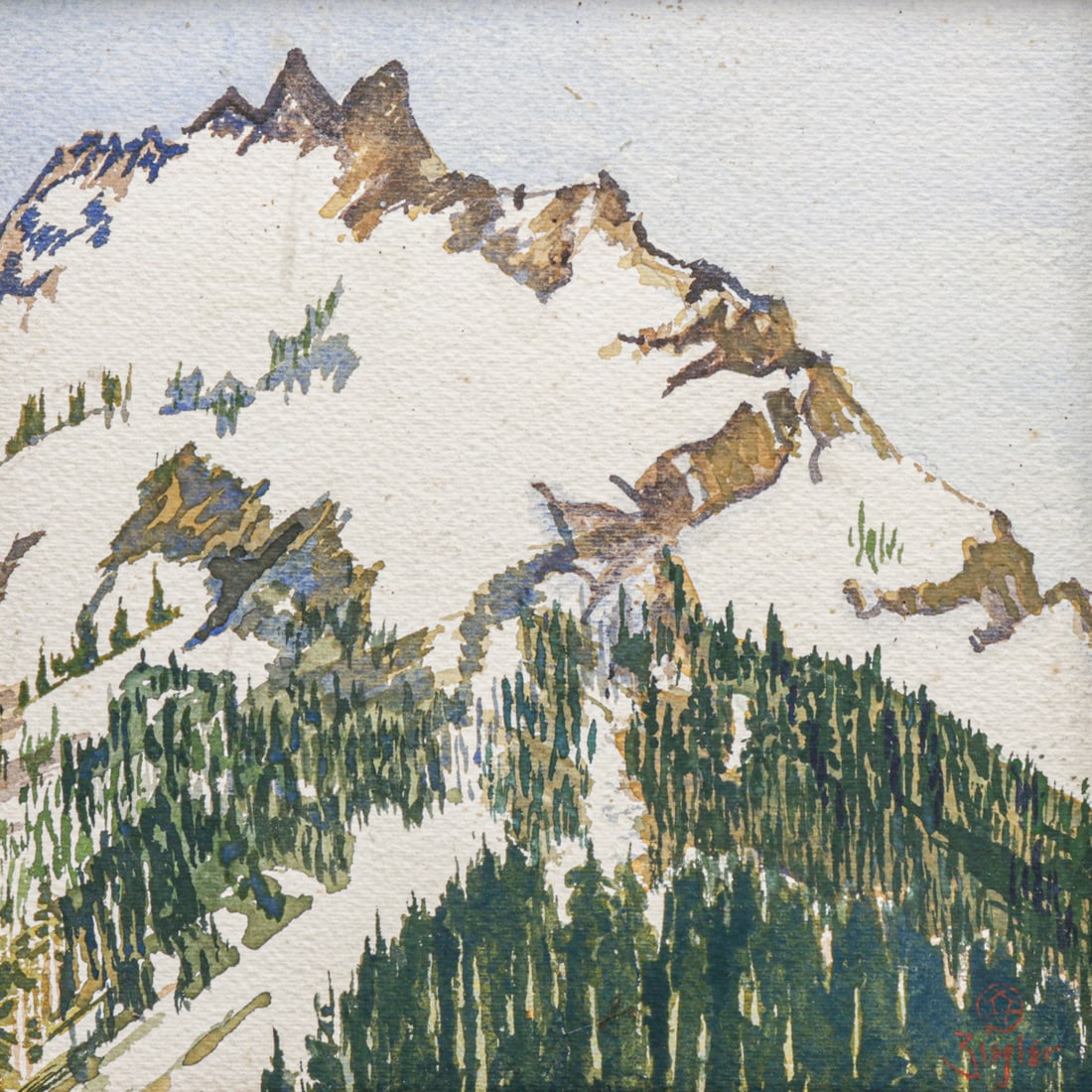 Eustace Paul Ziegler (1881-1969) Alaska Watercolor c1920s (1 of 5)