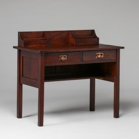 Gustav Stickley Two-Drawer Postcard Desk c1912-1915