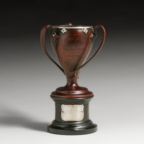 Joseph Heinrichs Hammered Copper & Silver Three-Handled Presentation Vase 1919