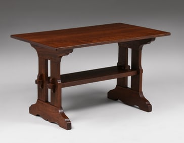 Early Gustav Stickley Trestle Table c1902