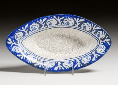 Dedham Pottery Oval Rabbit Bowl c1920s