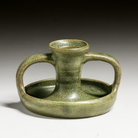 Walrath Pottery Two-Handled Candlestick c1910