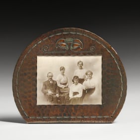 Roycroft Hammered Copper Desk Calendar - Picture Frame c1920s