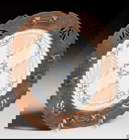 Max Danhorn Porcelain Villeroy & Boch Brass Tray c1900