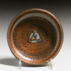 Roycroft Hammered Copper Trefoil Bowl c1920s