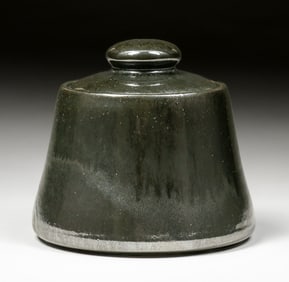 Fulper Pottery Mirror Black Humidor c1910s