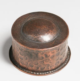 John Pearson Hammered Copper Covered Box c1900