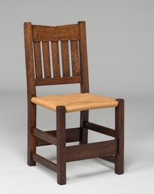 Gustav Stickley V-Back Side Chair c1902