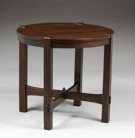 Early Gustav Stickley #440 Oak Lamp Table c1902