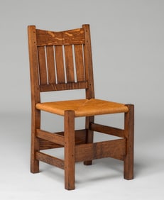 Gustav Stickley V-Back Side Chair c1902