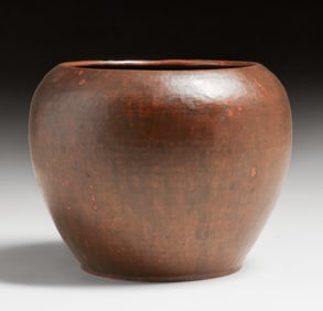 Dirk van Erp Hammered Copper Bulbous Vase c1913-1914