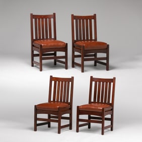 L&JG Stickley #424 Set of 4 Dining Chairs c1910