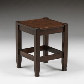 Stickley Brothers Square Oak Taboret c1910