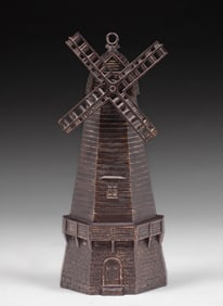 Dutch Windmill Cast Iron Fireplace Tool Set c1910