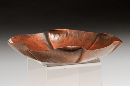 Armenac Hairenian Hammered Copper Scalloped Bowl 1941