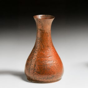 Harry St John Dixon Hammered Copper Riveted Vase c1920