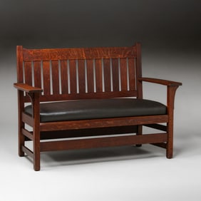 L&JG Stickley #225 Bench Settle c1910