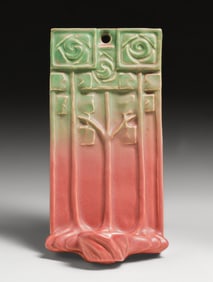 Rookwood Pottery #1760 Glasgow Rose Pink & Green Candle Sconce 1915