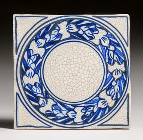 Dedham Pottery Iris Trivet Tile c1920s