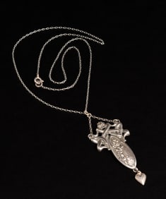 Pendleton & Sons - Birmingham Sterling Silver Pendant Necklace 1909