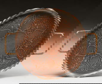 Joseph Sankey & Sons - English Art Nouveau Copper Tray c1900s