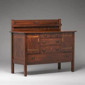 L&JG Stickley Five-Drawer Strap-Hinge Sideboard c1910