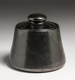 Fulper Pottery Mirror Black Humidor c1910s