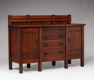 Gustav Stickley #817 Eight-Leg Sideboard c1905