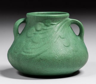 Roseville Egypto Matte Green Two-Handled Vase c1910