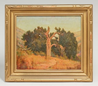 Charles Jacob Hittell (1861-1938) California Painting "The Old Monte Vida Oak" 1924