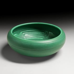 Rookwood Pottery #16B Matte Green Incised Bowl 1903