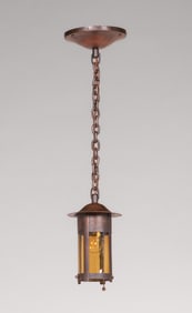 Gustav Stickley #226 Hammered Copper Hanging Lantern c1910