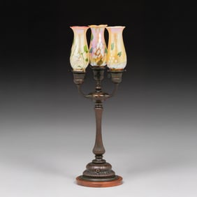 Tiffany Studios Bronze Newell Post Lamp c1910