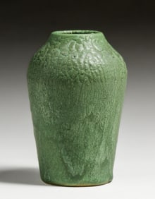 Early Experimental Hampshire Pottery Matte Green Vase c1904