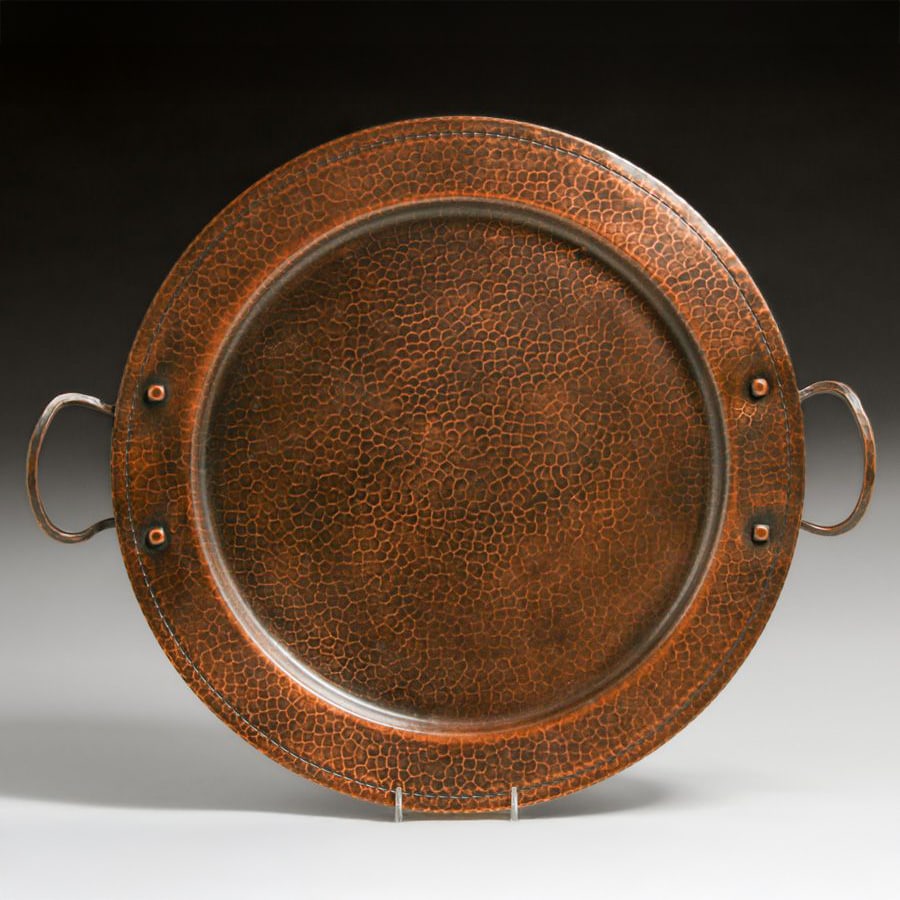 Roycroft Hammered Copper Two-Handled Serving Tray c1920 (1 of 5)